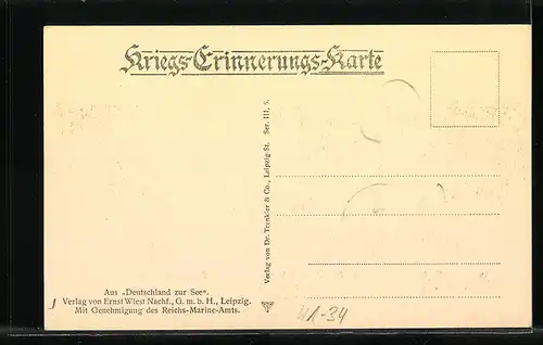 AK SM U-Boot U.15 über Wasser und im Tauchzustand