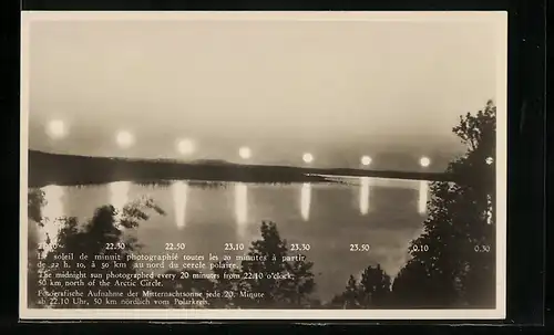 AK Aufnahme der wandernden Mitternachtssonne jede 20. Minute