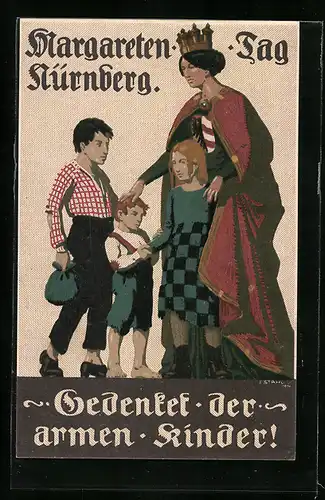AK Nürnberg, Margharethen-Tag, Schutzpatronin mit Strassenkindern