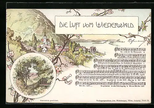 AK Lied Die Luft vom Wienerwald, Text und Partitur