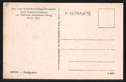 Künstler-AK Moers, Partie am Stadtgraben