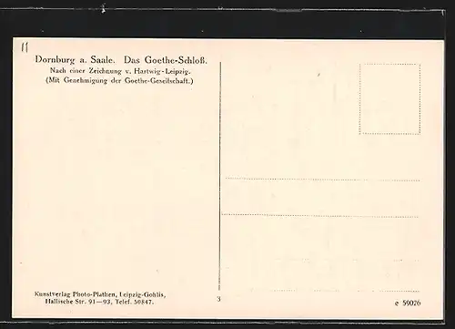 Künstler-AK Dornburg a. Saale, vor dem Goethe-Schloss