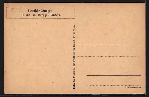 AK Nürnberg, Blick zur Burg