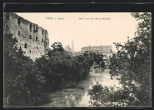 AK Halle a. Saale, Blick von der Burg-Brücke
