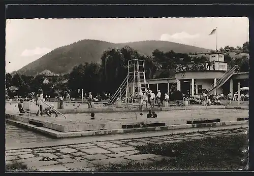 AK Eberbach /Neckar, Schwimmbad mit Badegästen