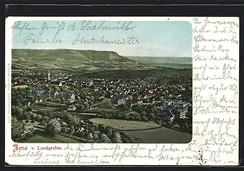 AK Jena, Gesamtansicht mit Umgebung, vom Landgrafen gesehen