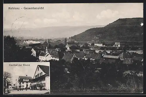 AK Koblenz, Gasthaus zur Blume, Teilansicht vom Ort