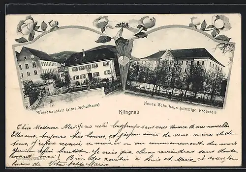 AK Klingnau, Waisenanstalt altes Schulhaus, Neues Schulhaus einstige Probstei