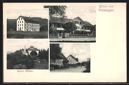 AK Villmergen, Schloss Hilfikon, Strassenpartien im Ort