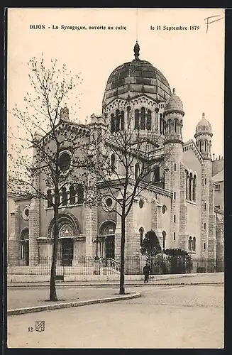 AK Dijon, La Synagogue, ouverte au culte