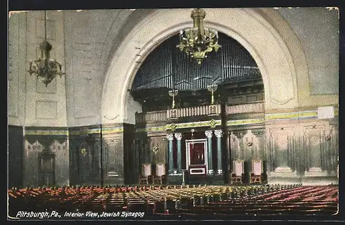 AK Pittsburgh, PA, Interior View, Jewish Synagogue