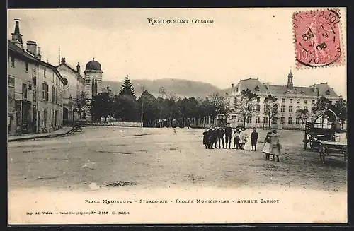 AK Remiremont, Place Maxonrupt, Synagogue, Ecoles Municipales, Avenue Carnot