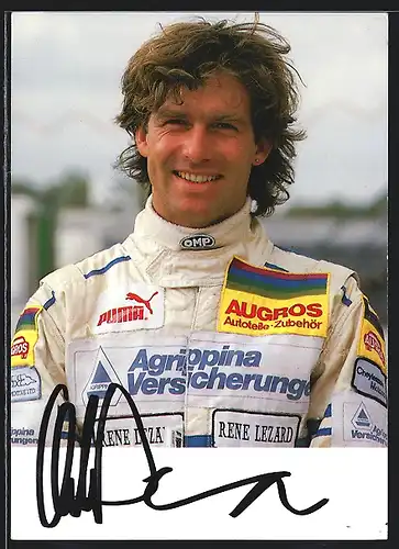 AK Auto-Rennfahrer Christian Danner im Zakspeed Formel 1 Team, Original Autograph
