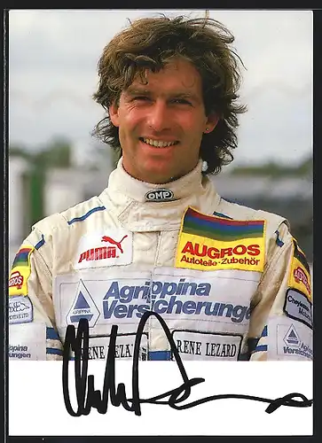 AK Auto-Rennfahrer Christian Danner im Zakspeed Formel 1 Team, Original Autograph