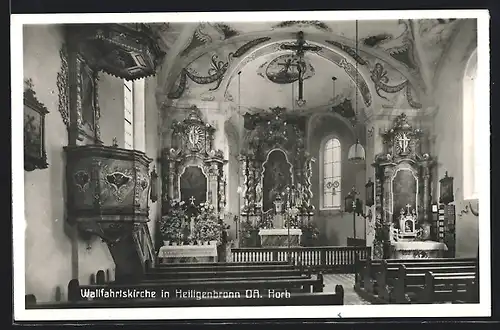 AK Heiligenbronn, Inneres der Wallfahrtskirche der Knabenanstalt St. Antonius