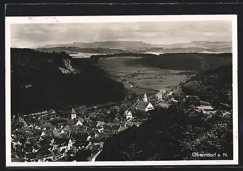 AK Oberndorf a. N., Blick auf den Ort und das Umland