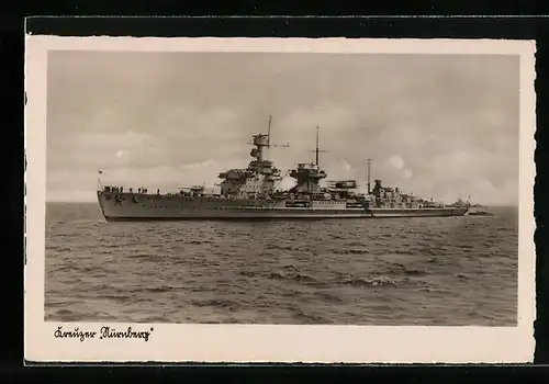 AK Kreuzer Nürnberg auf hoher See, Kriegsmarine