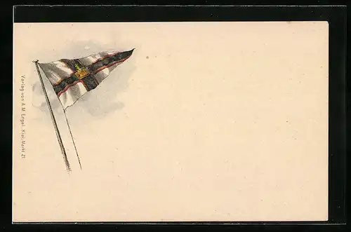 Künstler-AK Flagge eines Kriegsschiffes