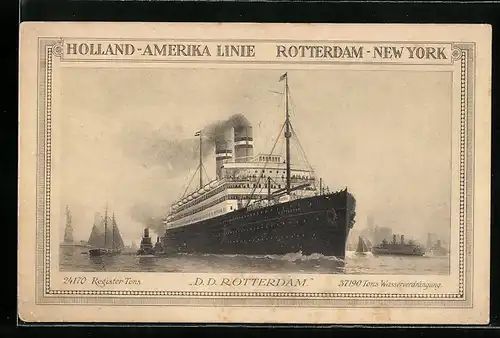 Künstler-AK D. D. Rotterdam der Holland-Amerika Linie