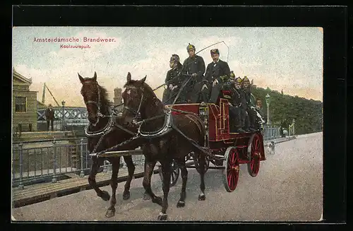 AK Amsterdam, Amsterdamsche Brandweer, Koolzuurspuit, Feuerwehrwagen