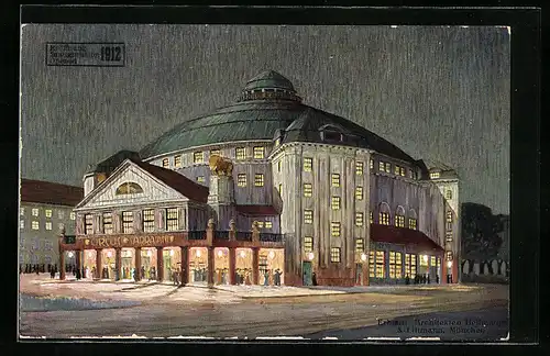 Künstler-AK Dresden-Neustadt, Zirkus Stosch-Sarrasani, Eröffnung 1912