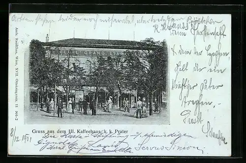 AK Wien, Wiener Prater mit Cafe