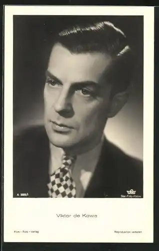 AK Schauspieler Viktor de Kowa mit Krawatte
