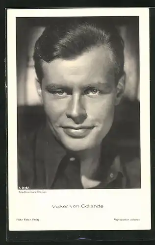 AK Schauspieler Volker von Collande mit offenem Hemd