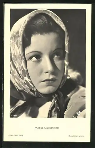 AK Schauspielerin Maria Landrock mit Kopftuch