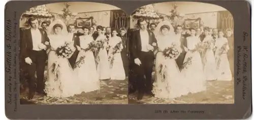 Stereo-Fotografie American Stereoscopic Co., New York, After the Ceremony, Hochzeit