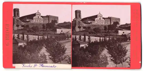 Stereo-Fotografie G. Brogi, Firenze, Ansicht Florenz, Kirche San Miniato