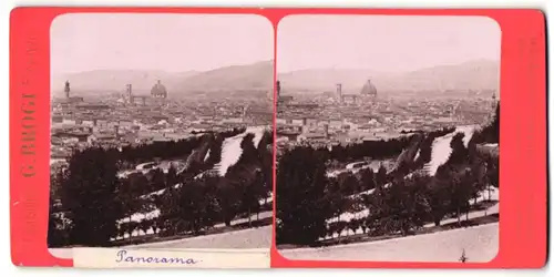 Stereo-Fotografie G. Brogi, Firenze, Ansicht Florenz, Panorama der Stadt