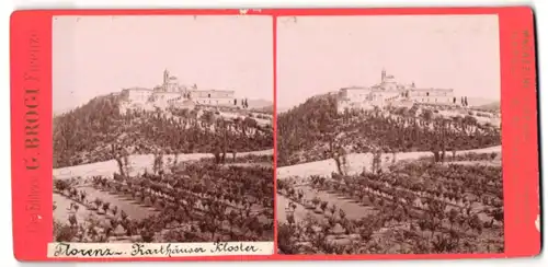 Stereo-Fotografie G. Brogi, Firenze, Ansicht Florenz, Karthäuser Kloster