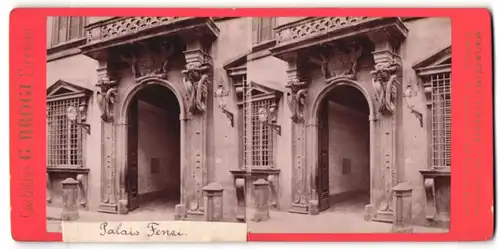 Stereo-Fotografie G. Brogi, Firenze, Ansicht Florenz, Palazzo Fenzi