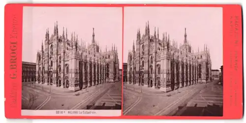Stereo-Fotografie G. Brogi, Firenze, Ansicht Milano, La Cattedrale