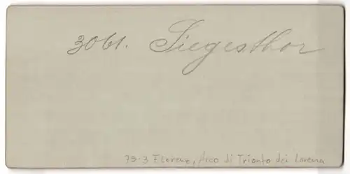 Stereo-Fotografie G. Brogi, Firenze, Ansicht Florenz, Arco di Trionfo dei Lorena