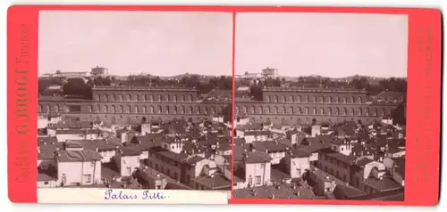 Stereo-Fotografie G. Brogi, Firenze, Ansicht Florenz, Palazzo Pitti