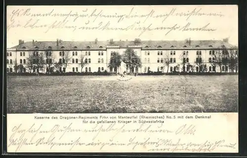 AK Hofgeismar, Kaserne des Dragoner-Regiments Frhr. von Manteuffel No. 5