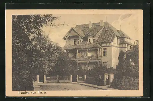 AK Bad Pyrmont, Pension Herzer, Goethestrasse 3