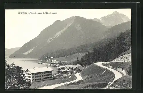 AK Urfeld a. Walchensee / Oberbayern, Teilansicht