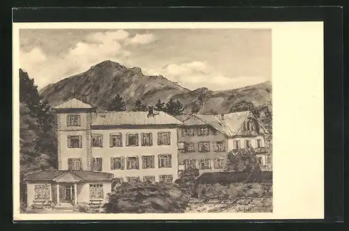 Künstler-AK Bad Reichenhall, Motiv vom Marienheim