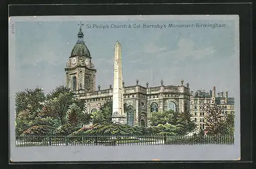 AK Birmingham, St. Philip's Church & Col. Burnaby's Monument