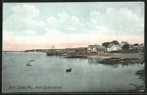 Künstler-AK Port Clyde, ME, Port Clyde Harbor