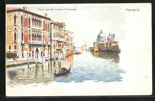 Künstler-AK Venezia, Canal grande, palazzo Franchetti
