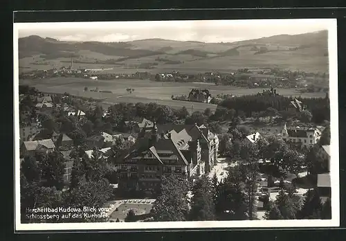 AK Bad Kudowa, Blick vom Schlossberg auf das Kurhotel