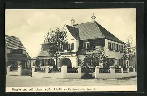 AK München, Ausstellung 1908, Landliches Gasthaus