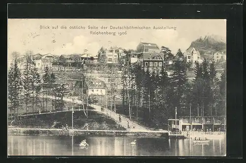 AK Reichenberg, Deutschböhmische Ausstellung 1906, Blick auf die östliche Seite