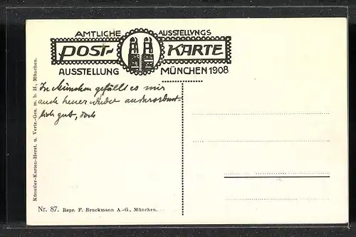 AK München, Ausstellung 1908, Künstlertheater, Vorderansicht