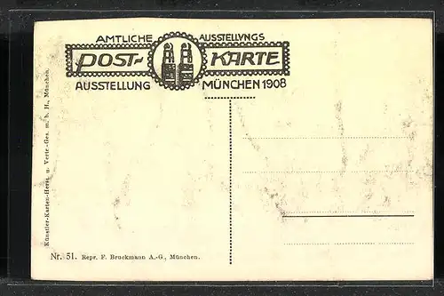AK München, Ausstellung 1908, Blick auf das Hauptrestaurant