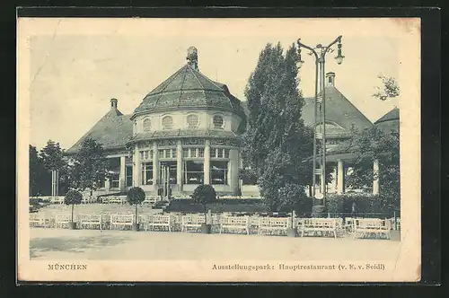 AK München, Hauptrestaurant im Ausstellungspark